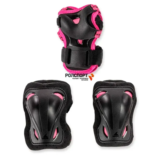 Детская защита для роликов Rollerblade Gear Jr 3 pack black/pink